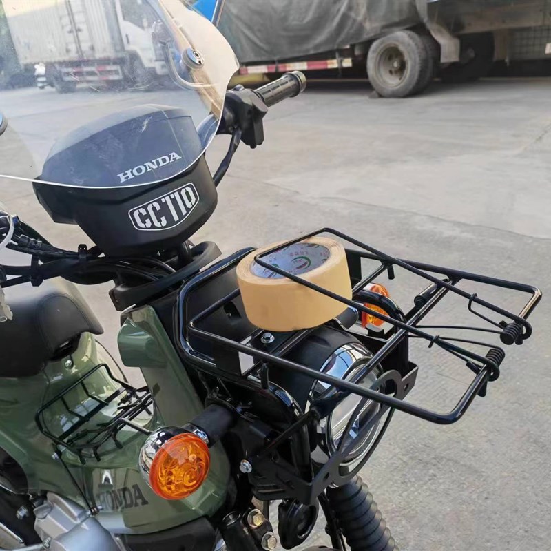 适用本田幼兽cc110护杠防摔杠保险杠侧翻边包架货架菜栏中货架 改