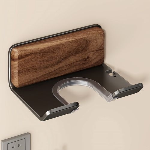 胡桃木吹风机支架浴室风筒挂架卫生间壁挂式厕所电吹风收纳置物架