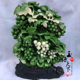 仿寿山石葡萄多子多福摆件简约现代家居客厅办公室中式桌面装饰品