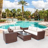 户外商用接待沙发酒店休闲藤艺沙发茶几组合庭院阳光房藤编沙发椅