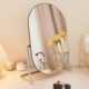 奶油风旋转化妆镜家用卧室梳妆台镜子学生宿舍台式 桌面大号梳妆镜