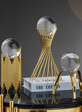 北欧轻奢高档水晶球摆件客厅玄关电视酒柜现代简约创意家居装饰品