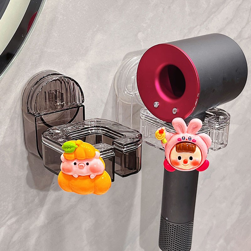 卫生间吹风e机支架免打孔壁挂式可爱卡通浴室懒人电吹风挂架置物