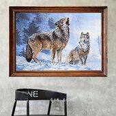 蒙古客厅沙发背景墙卧室房间房间北欧长方形成品风景羊毛挂毯壁毯