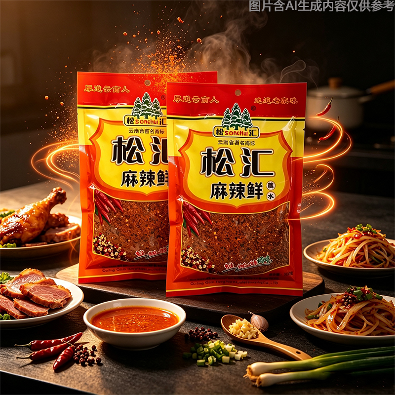 松汇蘸水烧烤调料微辣云南曲靖特产辣椒面配料炒菜香味四溢麻辣
