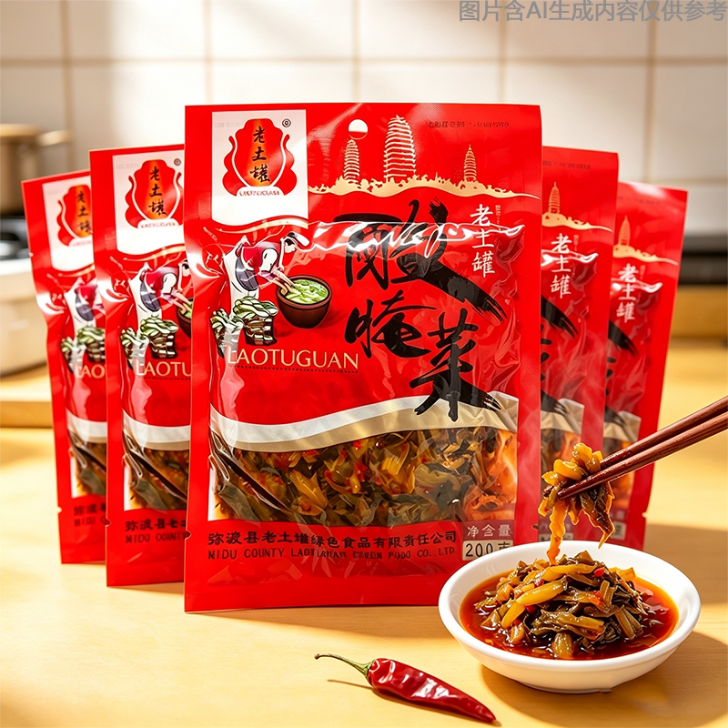 老土罐酸菜开袋即食云南大理弥渡特色下饭菜家用酸菜鱼汤袋装米线
