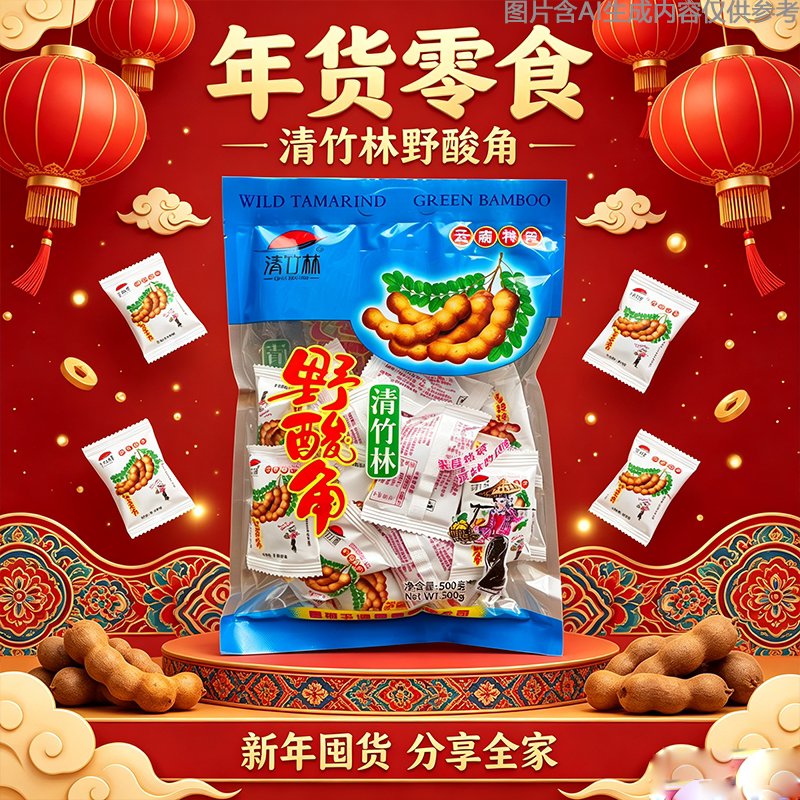 清竹林酸角零食特产果脯版纳酸角冻干老式手艺云南糖酸角酸甜袋装
