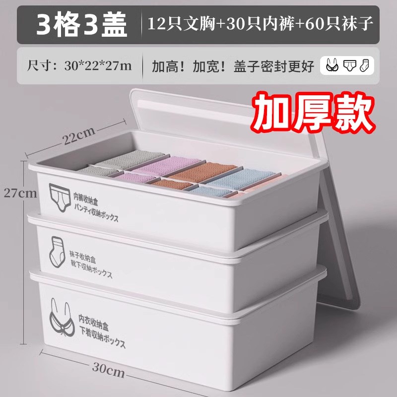 内衣收纳盒分格衣柜抽屉内衣裤整理箱袜子P三合一家用文胸盒子