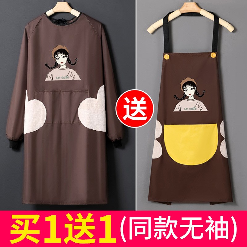 长袖围裙家用厨房防水o防油可爱日式做饭的罩衣大人女新款2023爆