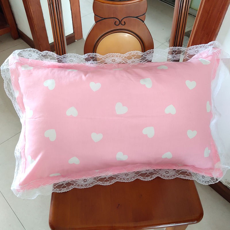 枕套水洗b棉成人枕头套学生单人卡通枕芯套 48x74cm少女心ins