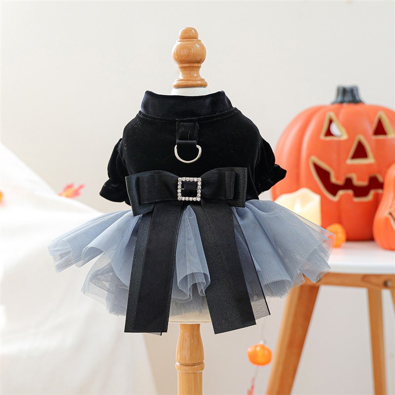 现货跨境爆d款 宠物小狗猫咪衣服万圣节日魅影婚纱公主裙厂家直销