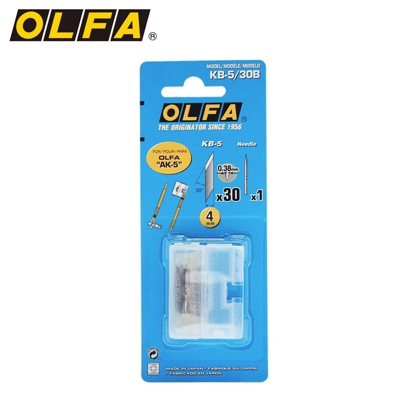 日本OLFA爱利华 KB-5/30B  雕刻刀刀片 AK-5专用刀片30片+1针