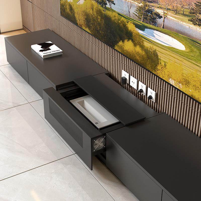 现代简约激光电视柜隐藏式自动伸缩台一体落地海信专用100寸定制