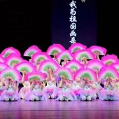 我为祖国画朵花六一儿童蓬蓬纱裙表演服少儿舞蹈扇子舞演出服新款