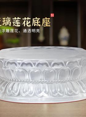 古法水琉璃莲花底座双层观音座家用客厅佛像供台供佛桌面摆件加厚