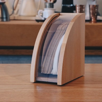 手工制 榉木v60手冲咖啡滤纸盒 实木防尘滤纸架 滤纸收纳盒