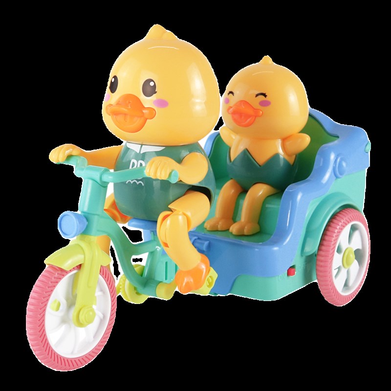 儿童电动网红小黄鸭子特技三轮车婴儿会唱歌跳舞男孩女孩宝宝玩具