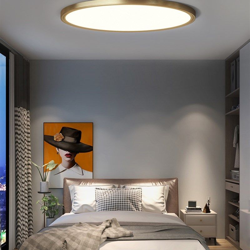 2023新款超薄全铜吸顶灯超亮防蚊虫防潮三色遥控阳台卧室灯具