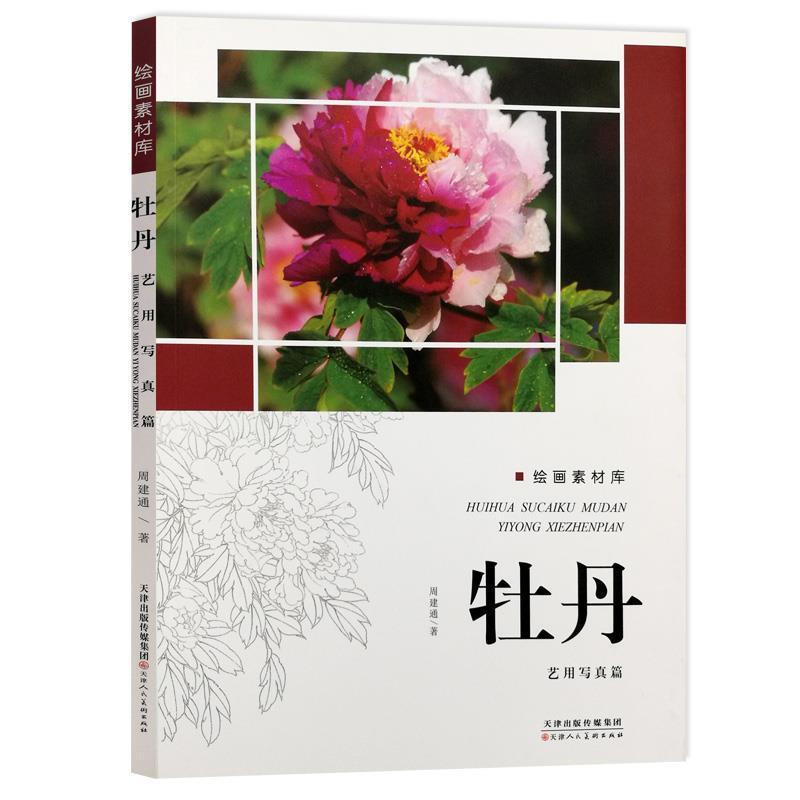 【正版书籍】 牡丹 绘画素材库 周建通 著 天津人民美术出版社