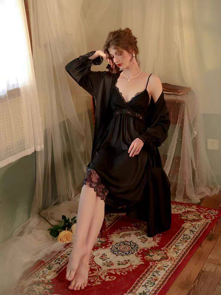 Ночная рубашка-слинг, летний костюм из ледяного шелка Изображение 1