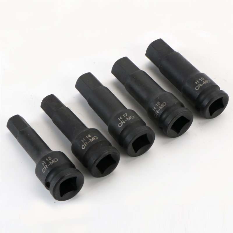 风炮批头1/2大飞连体一体式批头 气动内六角旋具套筒套装8 10件套