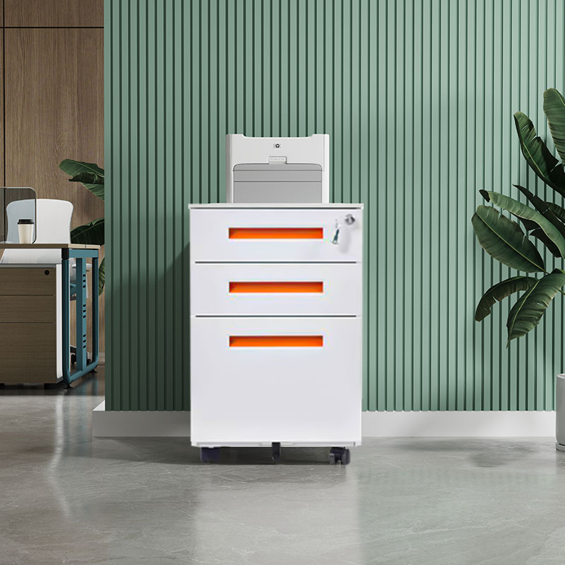 办公室桌下移动铁皮活动柜资料收纳柜密码锁矮柜抽屉柜带锁小柜子