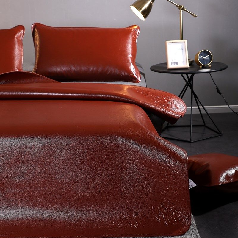 牛皮席子枕头套水牛皮凉席夏季凉枕席片真皮头层皮牛皮枕套