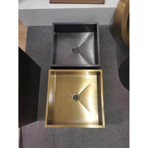 厂家直销304不锈钢金色黑色柱盆