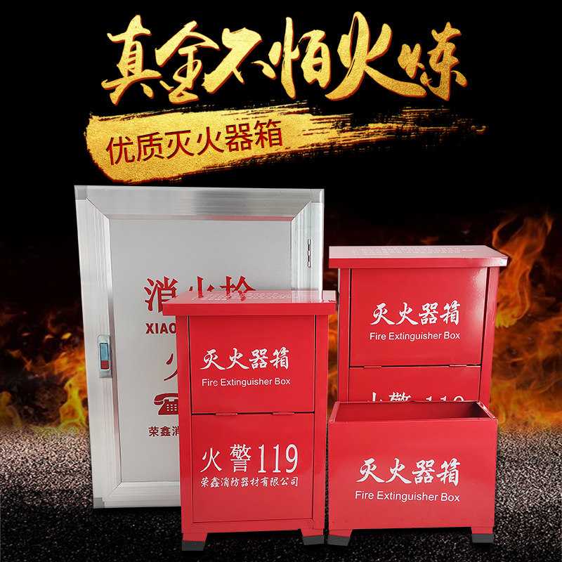 消防干粉灭火器箱子商场店用2kg3kg4kg5kg2只装两个装不锈钢