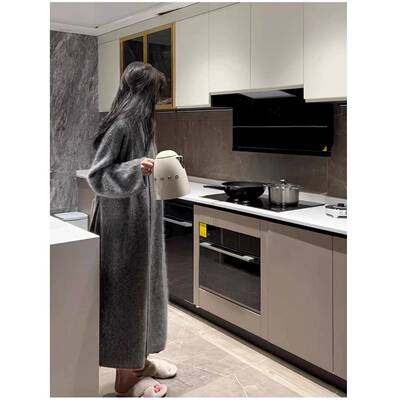 冬新款韩山羊绒针织开版衫款长款加厚秋毛衣HAC外套脚踝慵懒风加