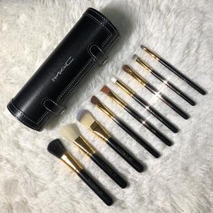 mac化妆刷套组圆筒专业9支羊毛刷全套组合手动彩妆刷送收纳桶包邮