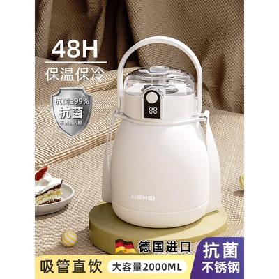 吨吨桶大肚保温杯大容量1000毫升316不锈钢带茶隔温显吸管水杯子