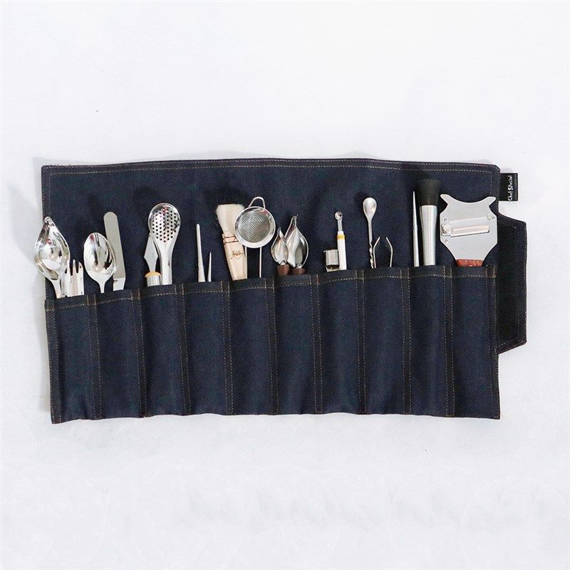西餐厨师工具袋 牛仔收纳包 创意镊子牛仔包 分子料理摆盘工具包