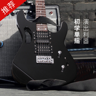 入門(mén)練習(xí)演出電子吉他 馬丁密思24品單搖手提電吉他初B學(xué)者套裝