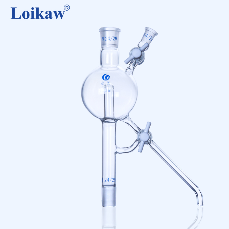 垒固溶剂蒸馏头双四氟活塞具四氟活塞节门高硼y硅玻璃蒸馏头250ml
