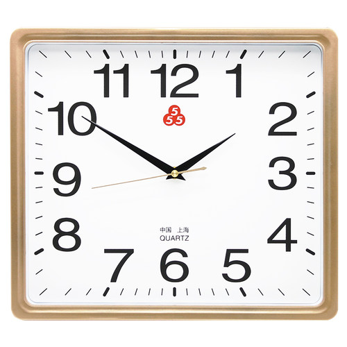 三五牌挂钟客厅家用简约长方形现代大气钟表教室时钟挂墙静音时尚
