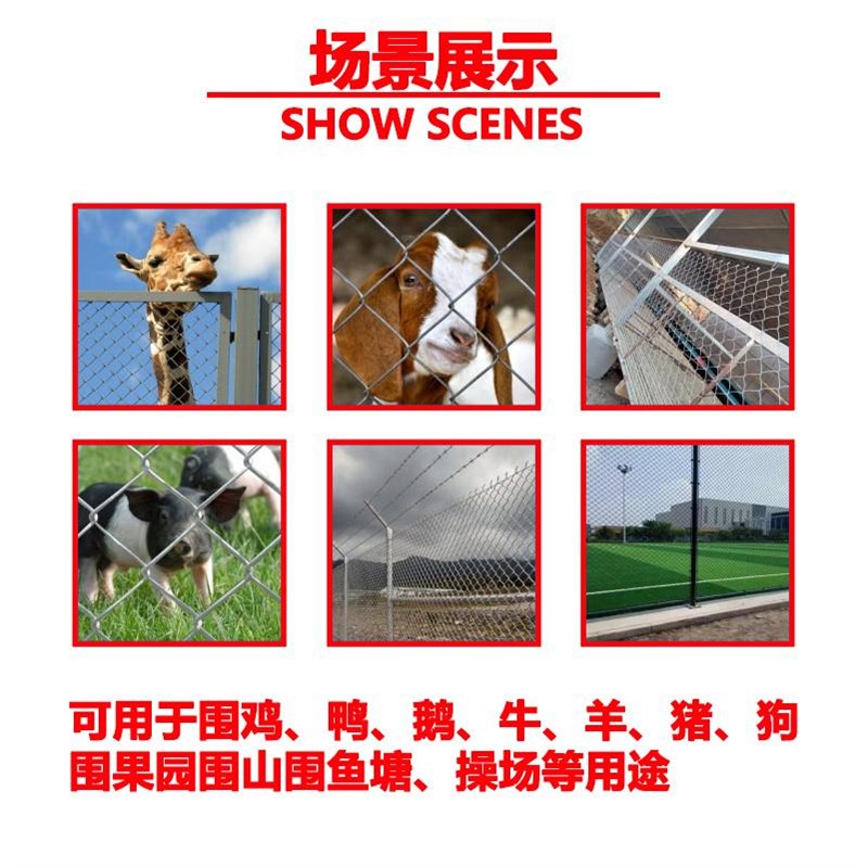 热镀锌加粗小孔铁丝围栏网养殖防护隔离网勾花网护栏网菱形网格网