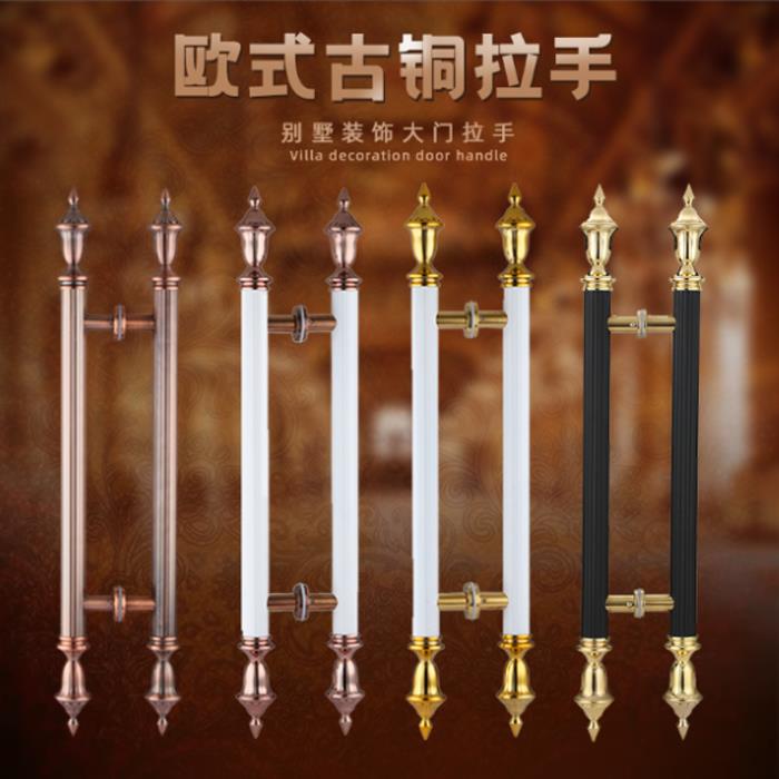 有框玻璃门拉手白色欧式门把酒店KTV门把手别墅大门双门拉手