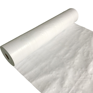 单层白色覆膜编织布卷地面保护膜铝板木板书刊包装片防潮蛇皮布卷