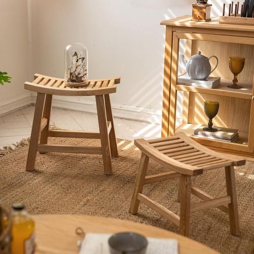 实木家用结实耐用榫卯洗澡儿童小矮凳创意高级感小马鞍凳