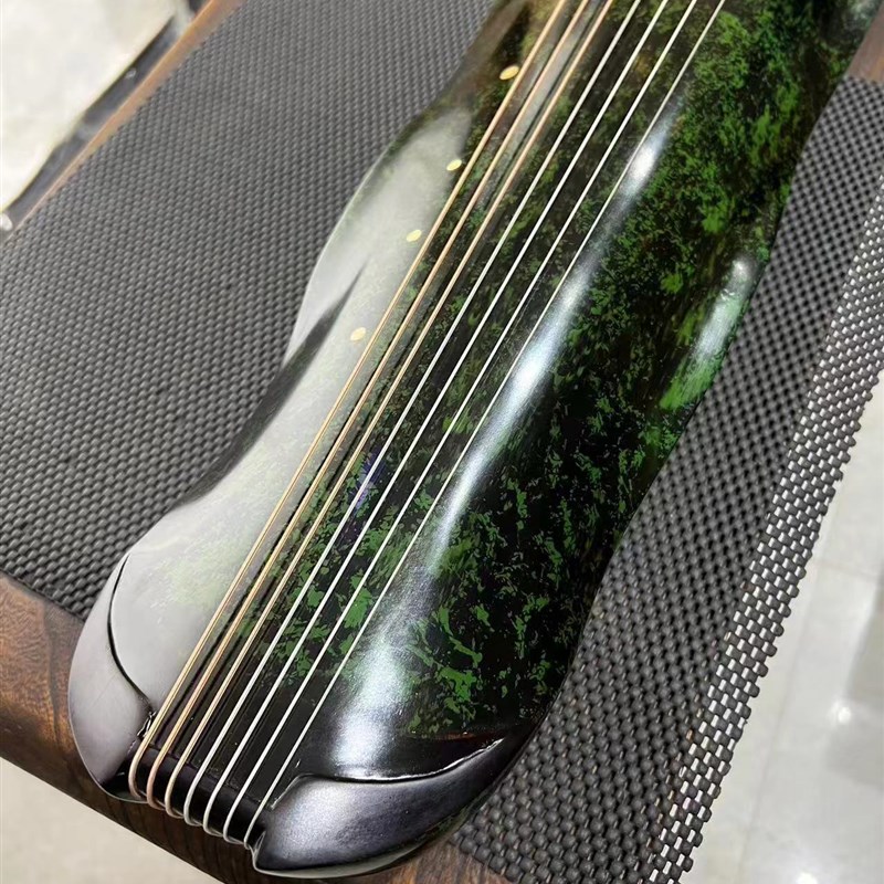 天中百年老杉木古琴鹿角霜绿色蕉叶纯手工入门演奏