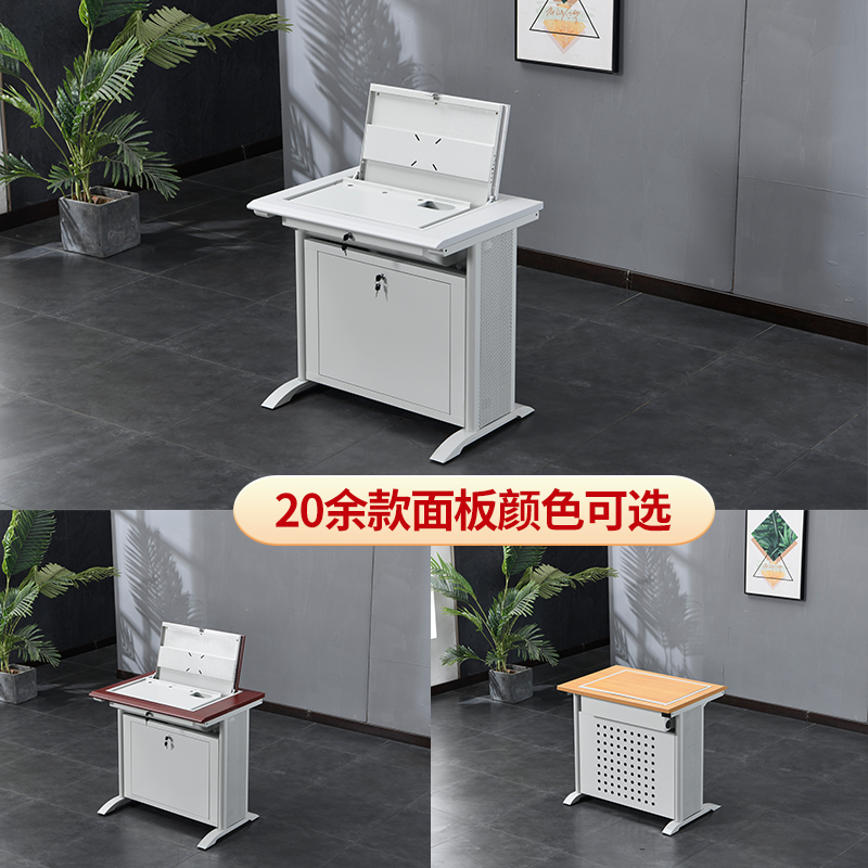 翻转电脑桌培训桌学校部队多媒体微机室桌子单人双人桌机房学生桌