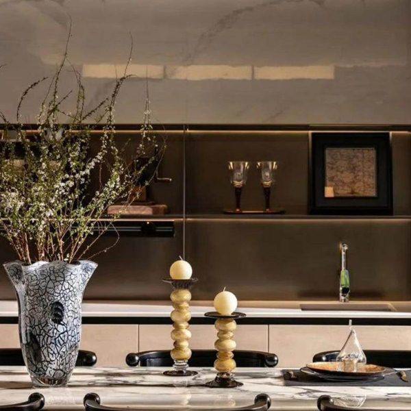 中古风轻奢样板间餐厅客厅台面装饰品琉璃花器烛台氛围感蜡烛摆件,家居饰品,花瓶,淘宝优惠券,粉丝福利购,淘宝优惠卷