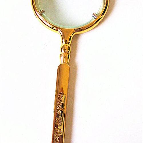 俄罗斯金色放大镜6倍放大镜 前苏联放大镜老年家用手持放大镜