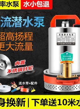 直流潜水泵48V60V72伏家用电动车水泵12V24V瓶小型农田灌溉抽水机