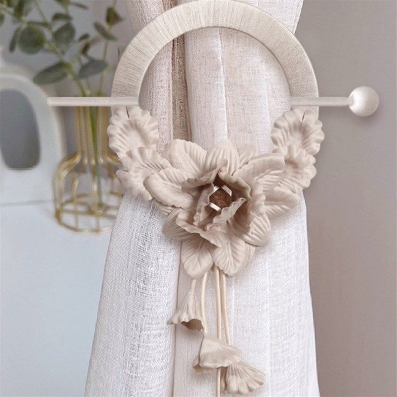 窗帘花绑带挂带扣环纱帘高档绑饰收纳带珍珠O束带扎绳韩式客厅簪