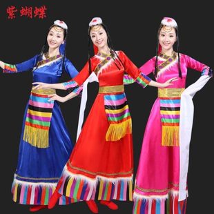 女款 女广场舞水袖 式 藏族服装 女 服饰男士 少数民族藏族舞蹈演出服装