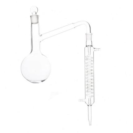 全玻璃蒸馏装置 全玻蒸馏器 500ml1000m l蒸馏烧瓶冷凝管蒸馏装置