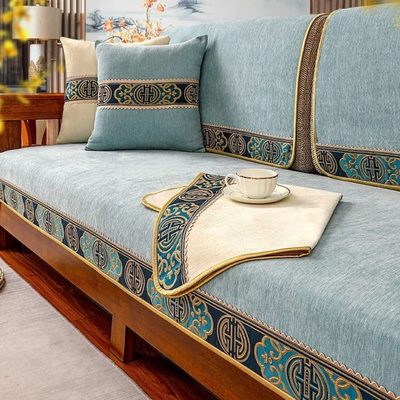 实木沙发垫中式新中式防滑坐垫子盖布四季通用端沙发座垫套罩巾