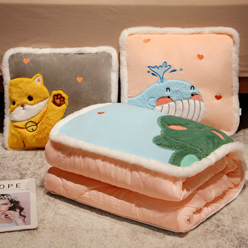 抱枕被子a两用二合一折叠靠枕毯子汽车办公室午睡枕头车载毛毯夏